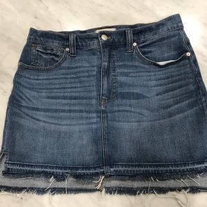 Madewell raw edge denim skirt